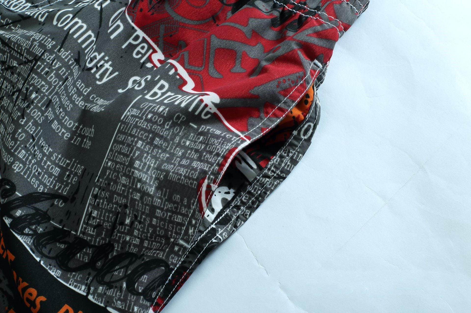 Letter Printed Waterproof Beach Shorts