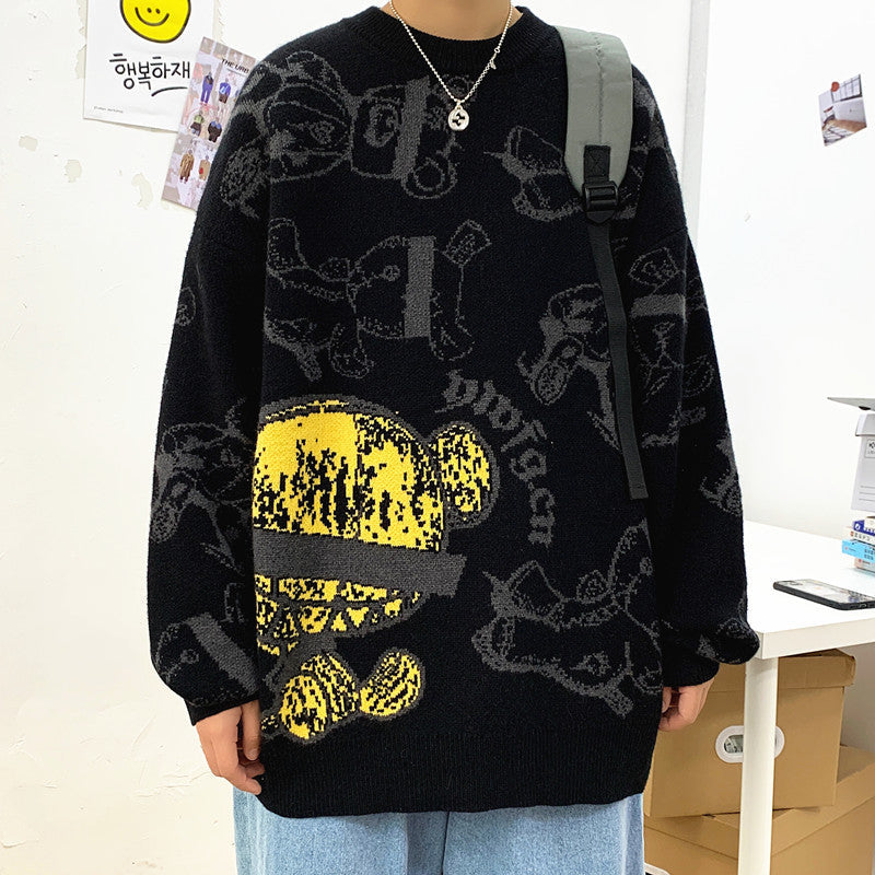 Cover Eyes Bear Oversize Sweater