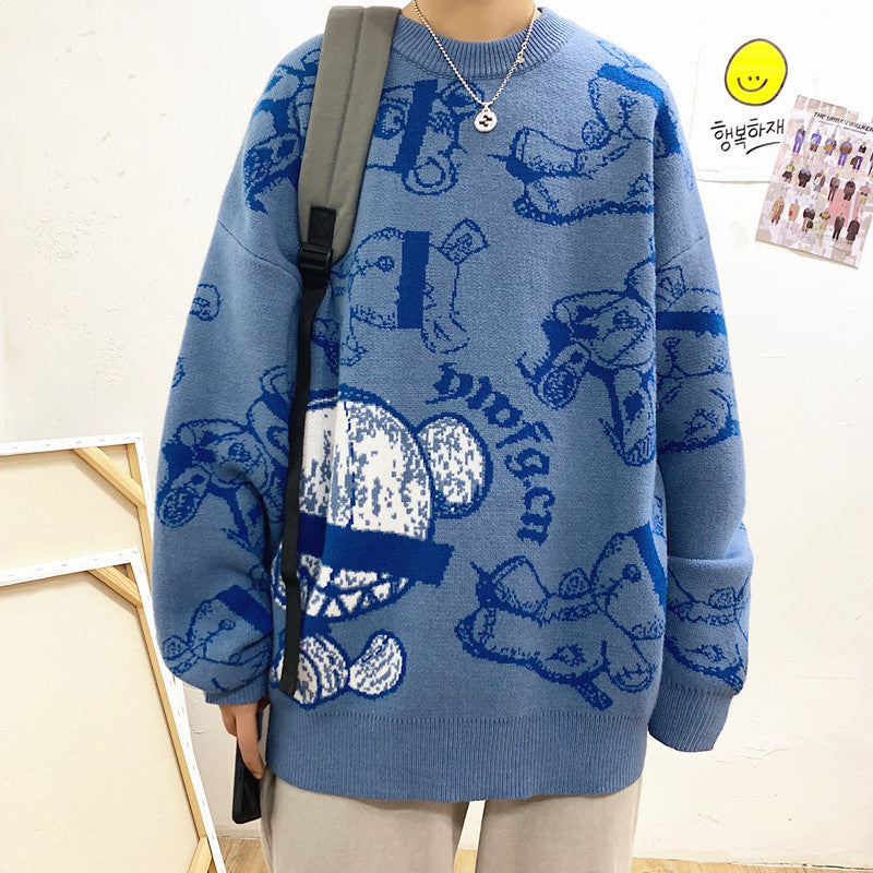 Cover Eyes Bear Oversize Sweater