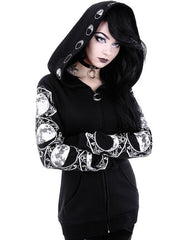 Moon Phases Gothic Punk Jacket Hooded