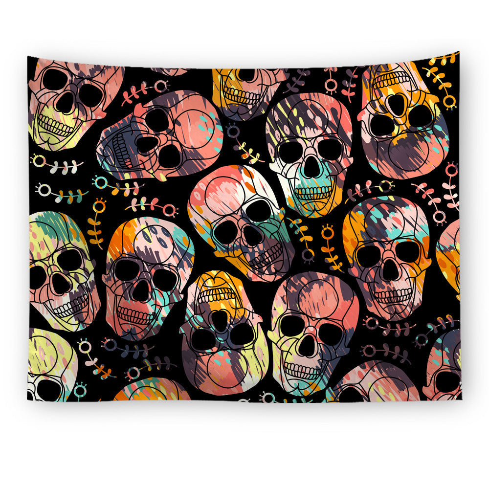 Psychedelic Elegant Katrina Skull Tapestry