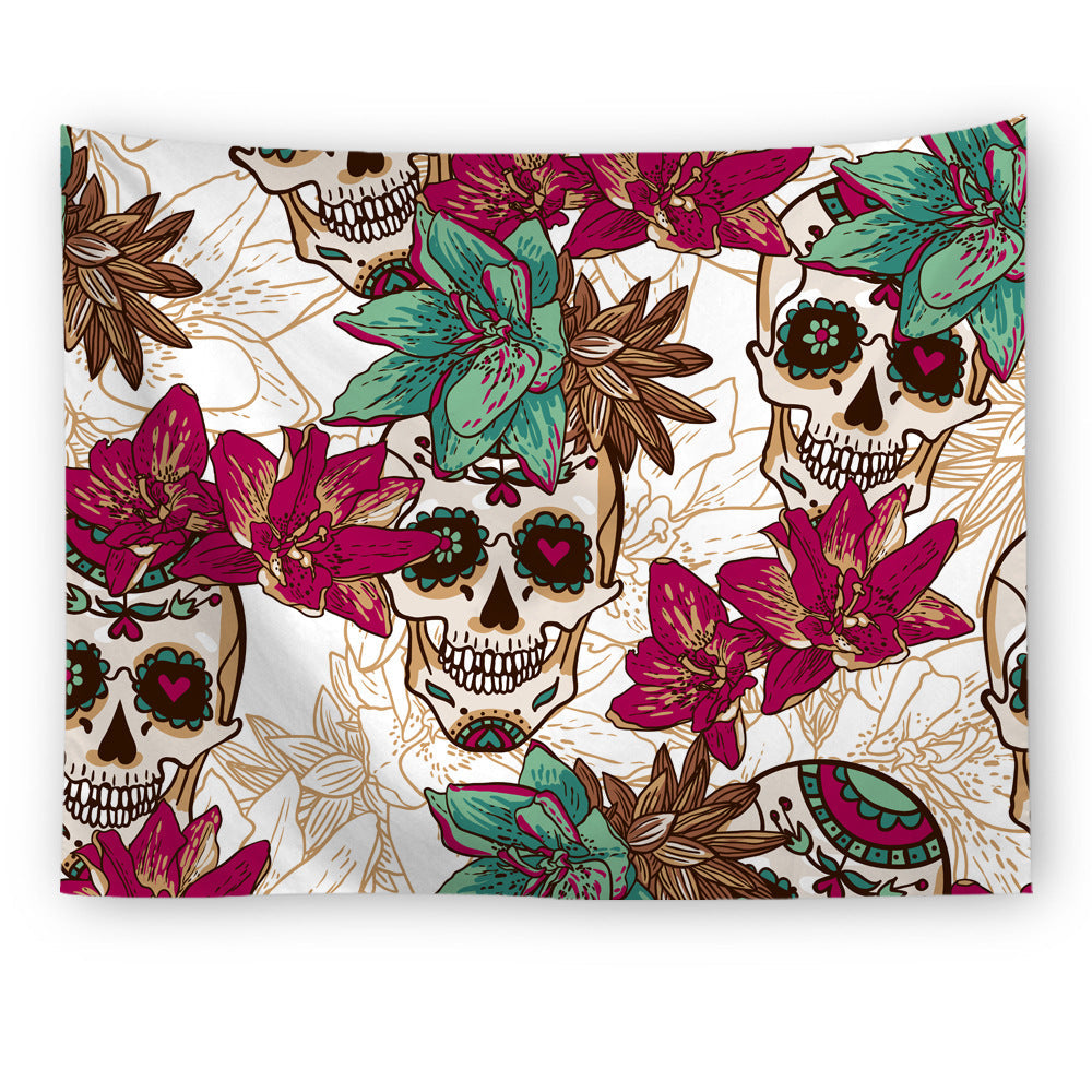 Psychedelic Elegant Katrina Skull Tapestry