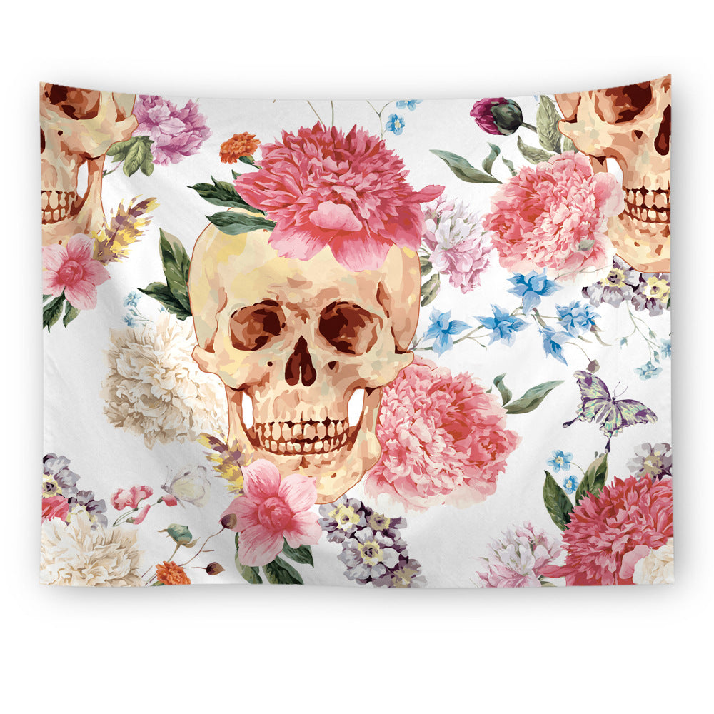 Psychedelic Elegant Katrina Skull Tapestry