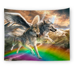 Artistic Wolf Full Colored Tapestry