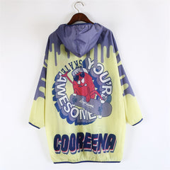 Cool Monster Cartoon Sun Protection Loose Hooded Jacket