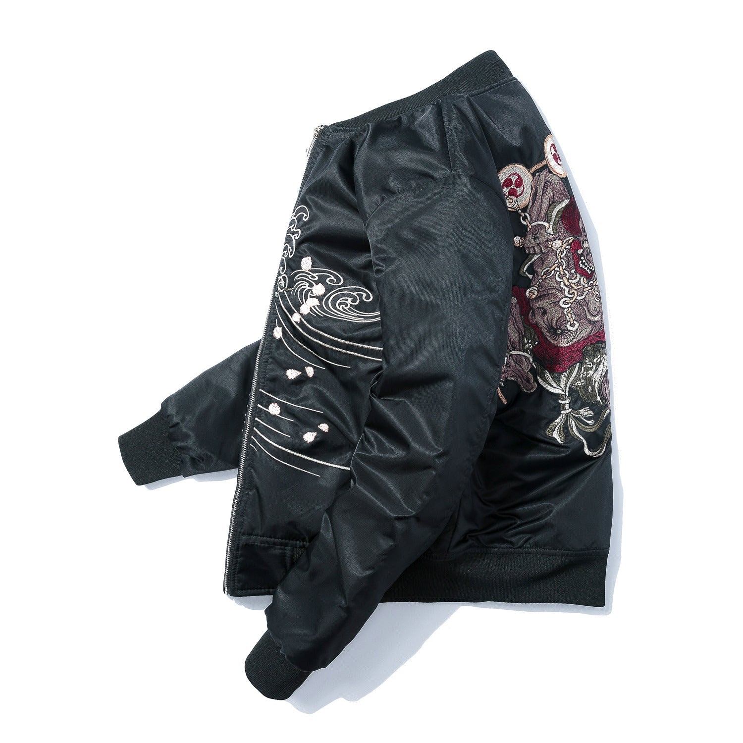 Japanese Demons Embroidered Bomber Jacket