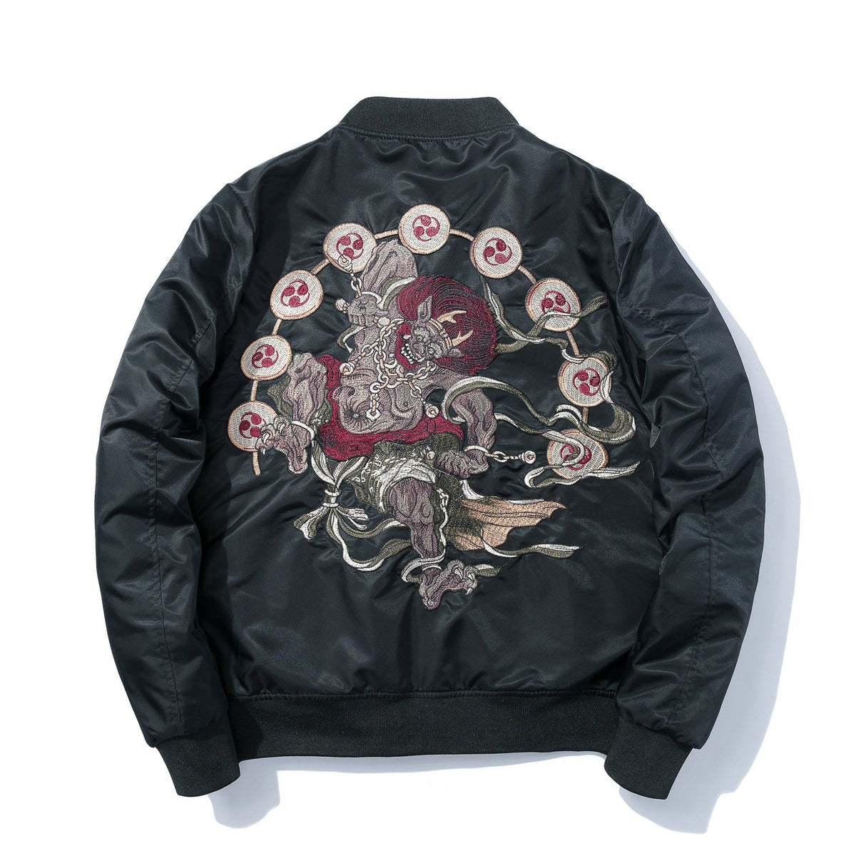 Japanese Demons Embroidered Bomber Jacket