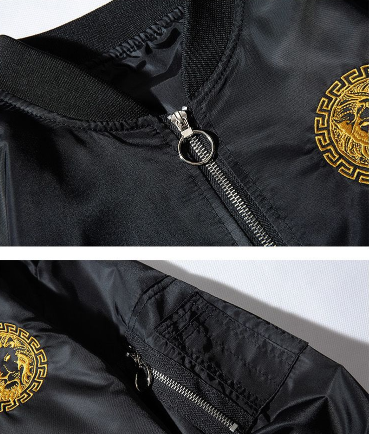 Tiger Embroidered Bomber Jacket