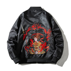 Samurai Embroidered Bomber Jacket