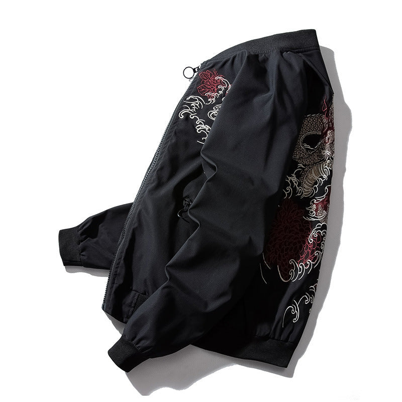 Dragons Embroidered Bomber Jacket