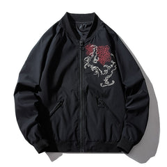 Dragons Embroidered Bomber Jacket