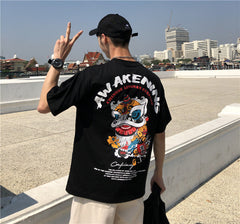 Awakening Dragon Harajuku Style Short Sleeve Loose T-shirt