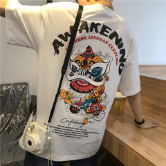 Awakening Dragon Harajuku Style Short Sleeve Loose T-shirt