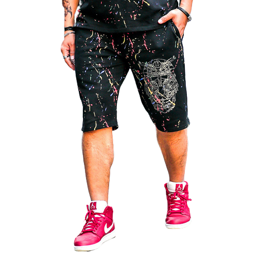 Cybernetic Skull Short Pants