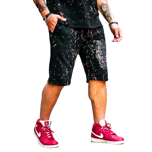 Cybernetic Skull Short Pants