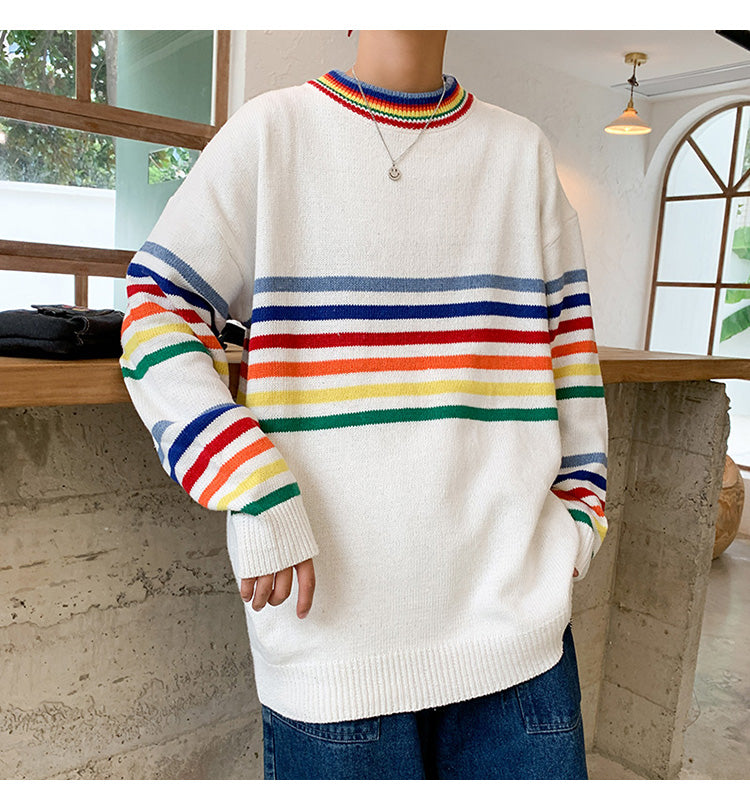 Rainbow Stripe Oversize Sweater