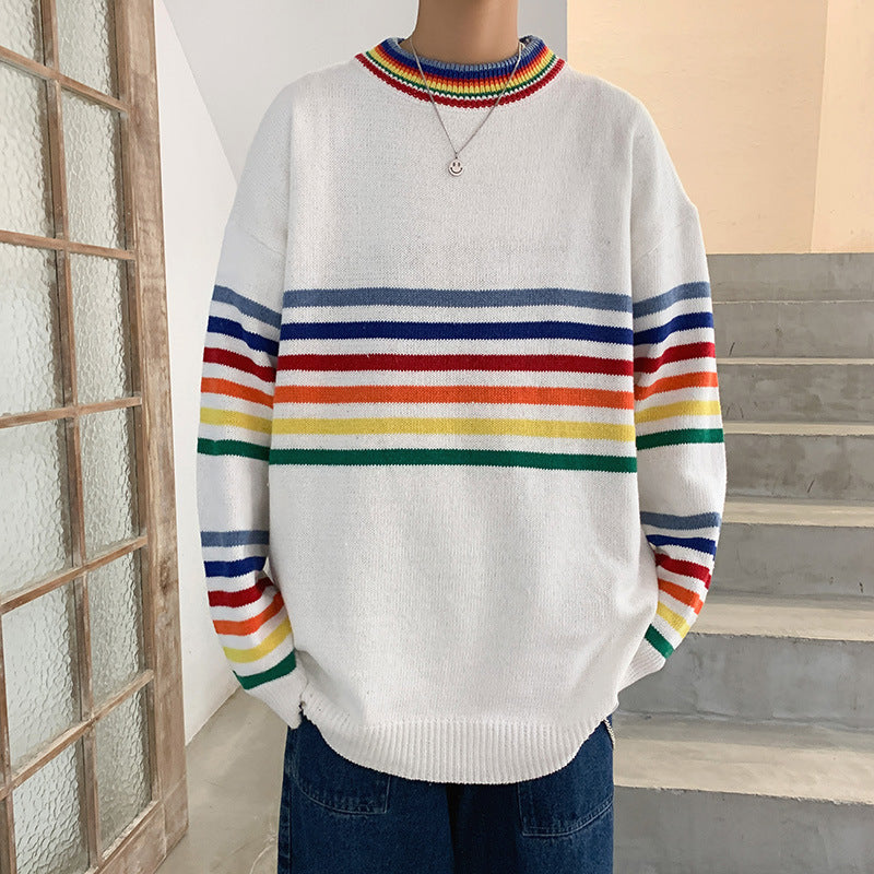 Rainbow Stripe Oversize Sweater