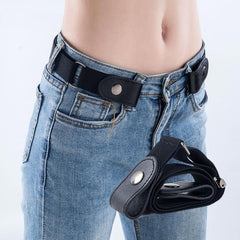 Solid Color Buckle-Free Elastic Waist Belt