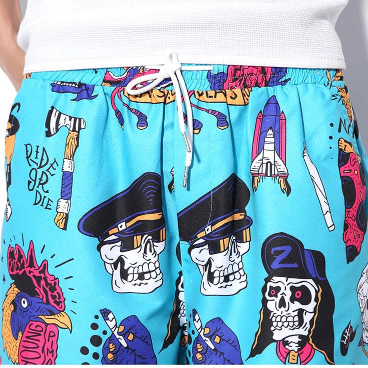 Retro Punk Waterproof Beach Shorts