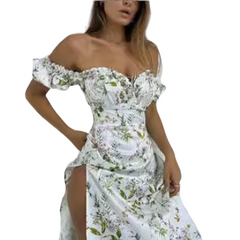 Long Short Sleeve Floral Dress