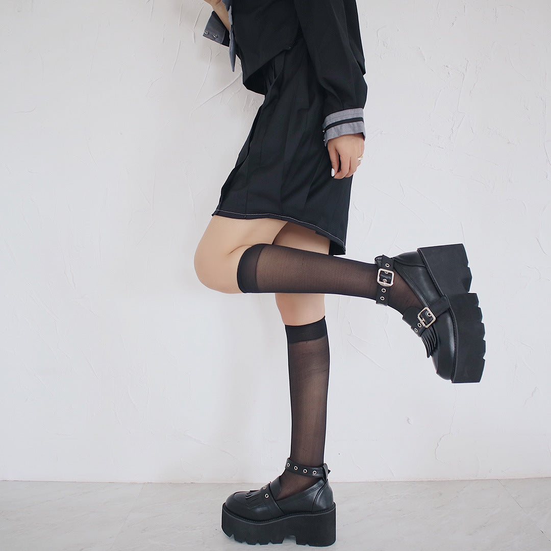 Buckle Grunge PU Vegan Leather Boots