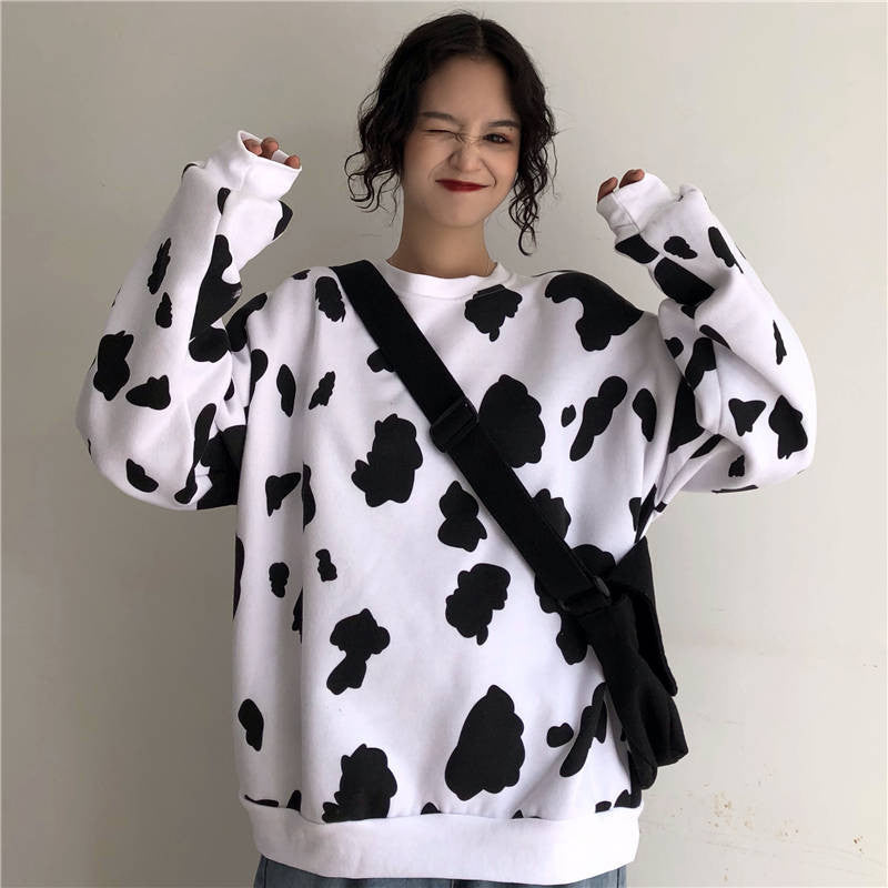 Cute Cow Animal Print Sweatshirt