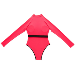 Neon One-piece Long-Sleeve Swimwear