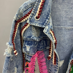 Rainbow Patchwork Denim Jacket