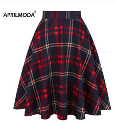 High Waist Plaid Square Skirt