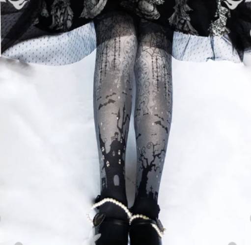 Pantyhose Halloween Gothic Spider Web Socks