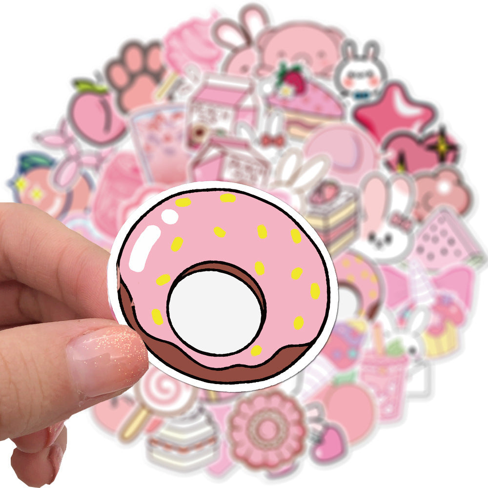 Pink Girl Kawaii 50 Waterproof Stickers