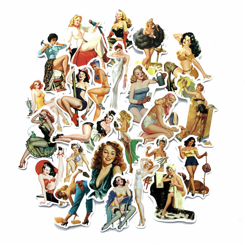 Pin Up Girls 50 Stickers Set