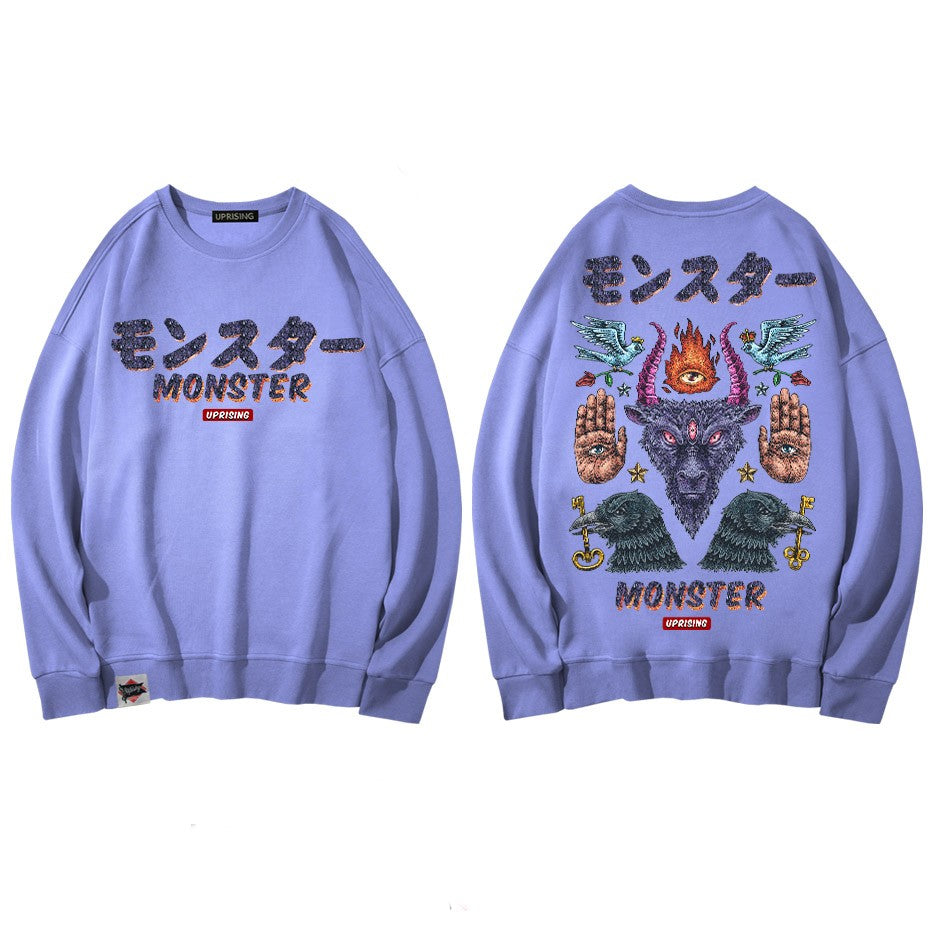 Monster, Demon, magic symbols Oversize Sweatshirt
