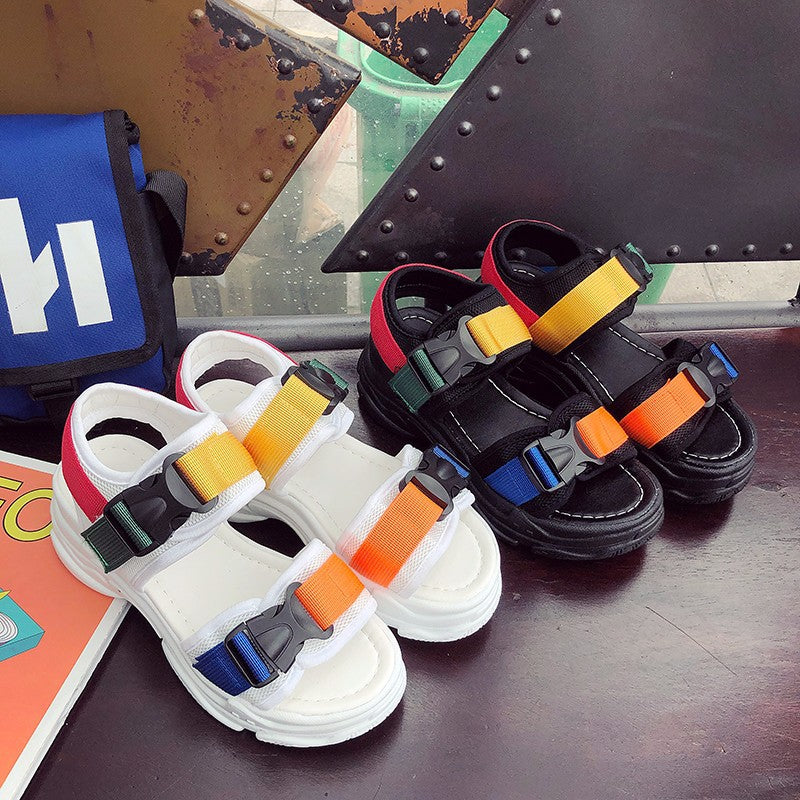 Colorful Buckle Straps Platform