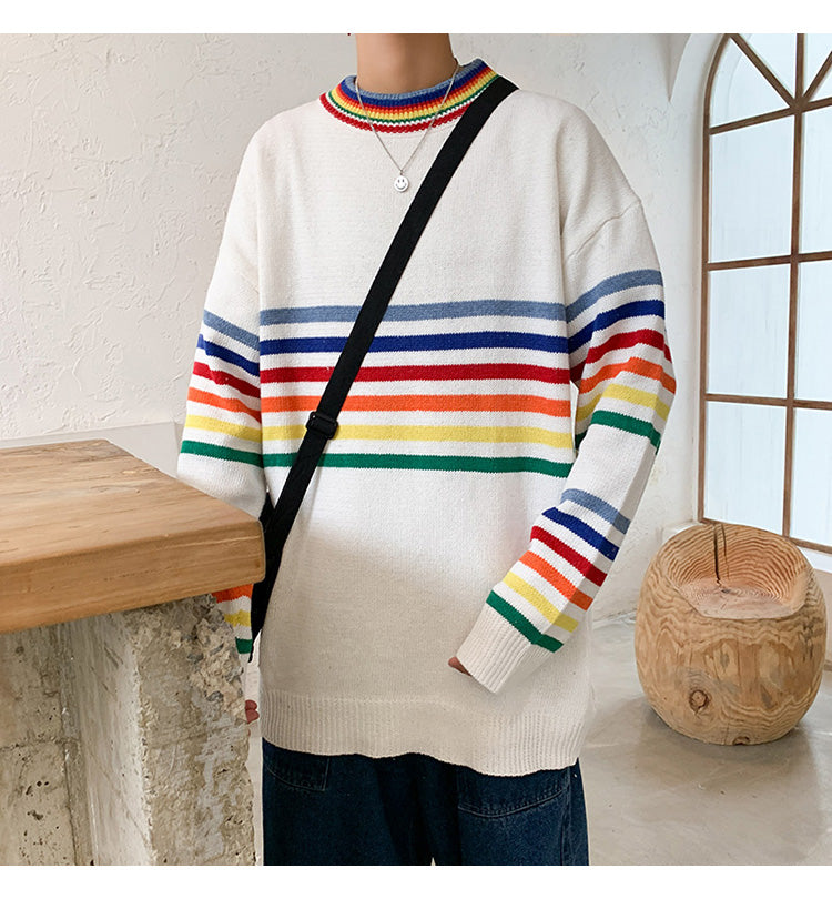 Rainbow Stripe Oversize Sweater