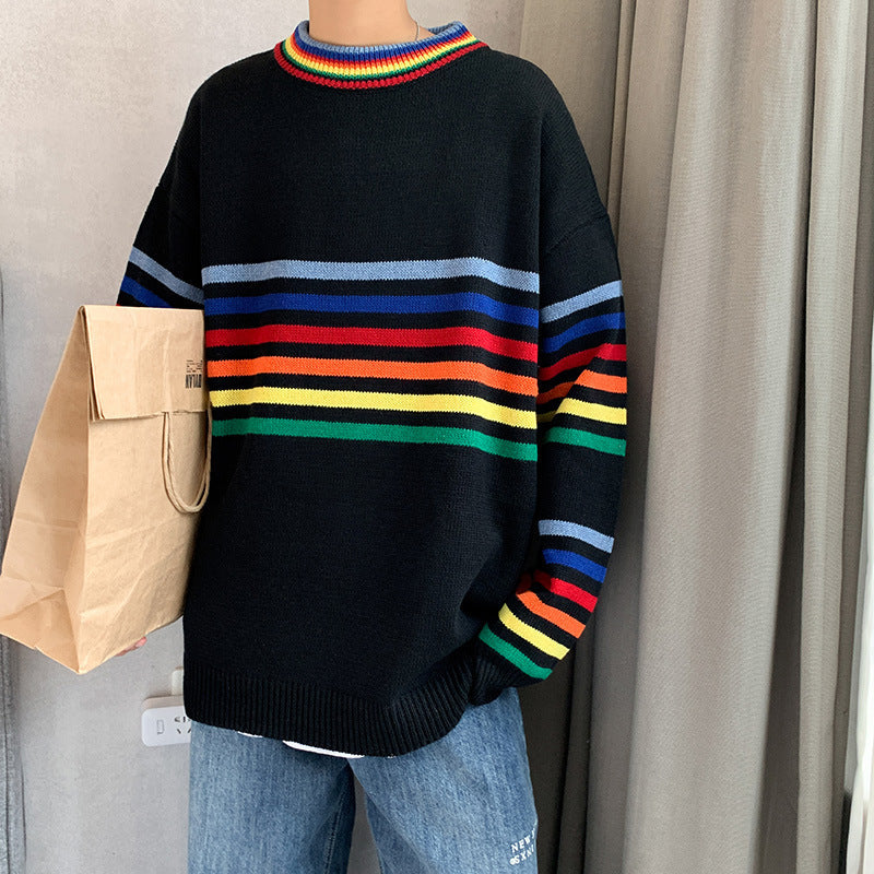 Rainbow Stripe Oversize Sweater