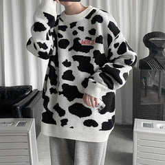 Cow Print Oversize Sweater