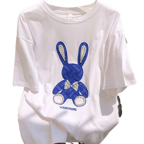 Rabbit Embroidery Loose T-Shirts