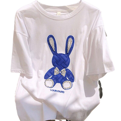 Rabbit Embroidery Loose T-Shirts