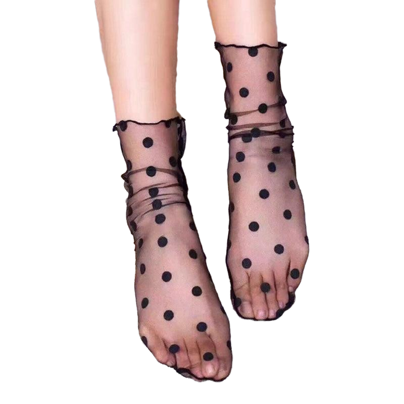 Mid-Tube Sheer Mesh Thin Socks