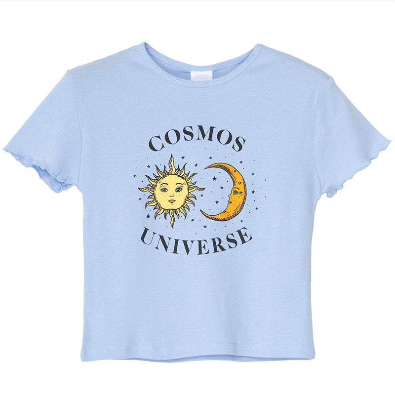 Cosmos Universe Short-Sleeved Crop Top