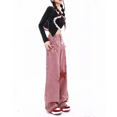 Y2K Star High Waist Wide Leg Jeans