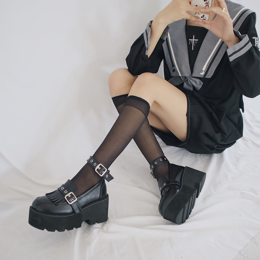 Buckle Grunge PU Vegan Leather Boots