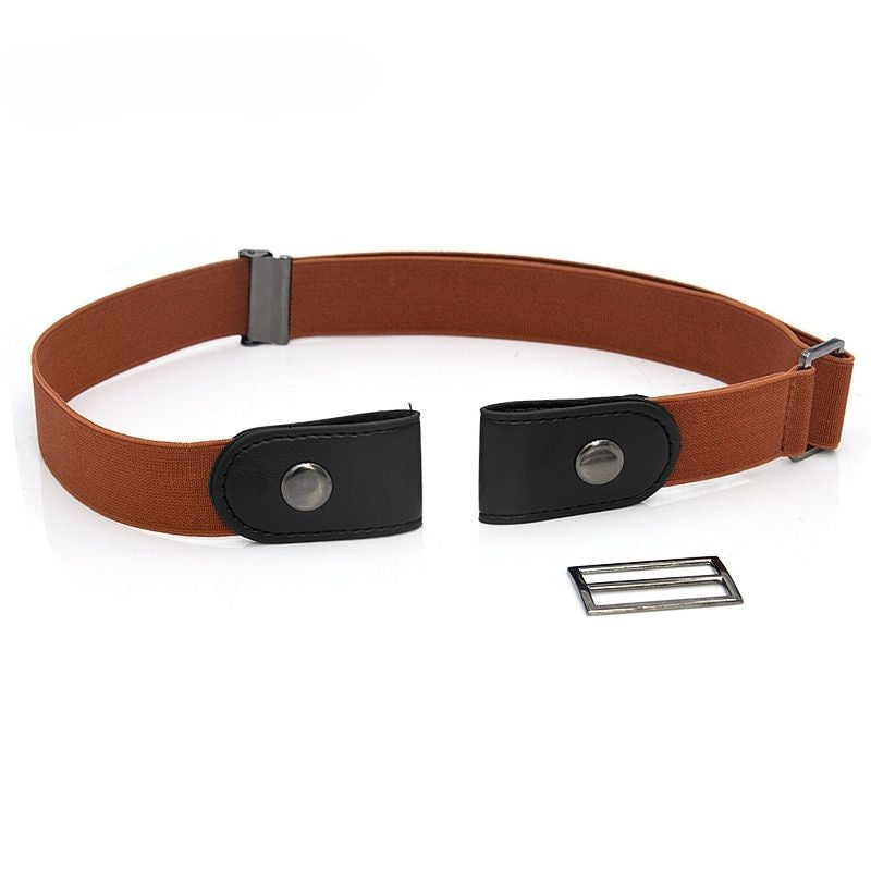 Solid Color Buckle-Free Elastic Waist Belt