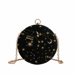 Galaxy Moon Suede Zipper Bag