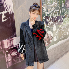 Black Denim Knit Jacket