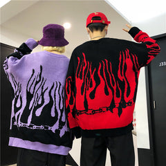 Chains and Flame Knitted Sweater