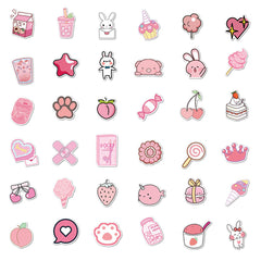 Pink Girl Kawaii 50 Waterproof Stickers