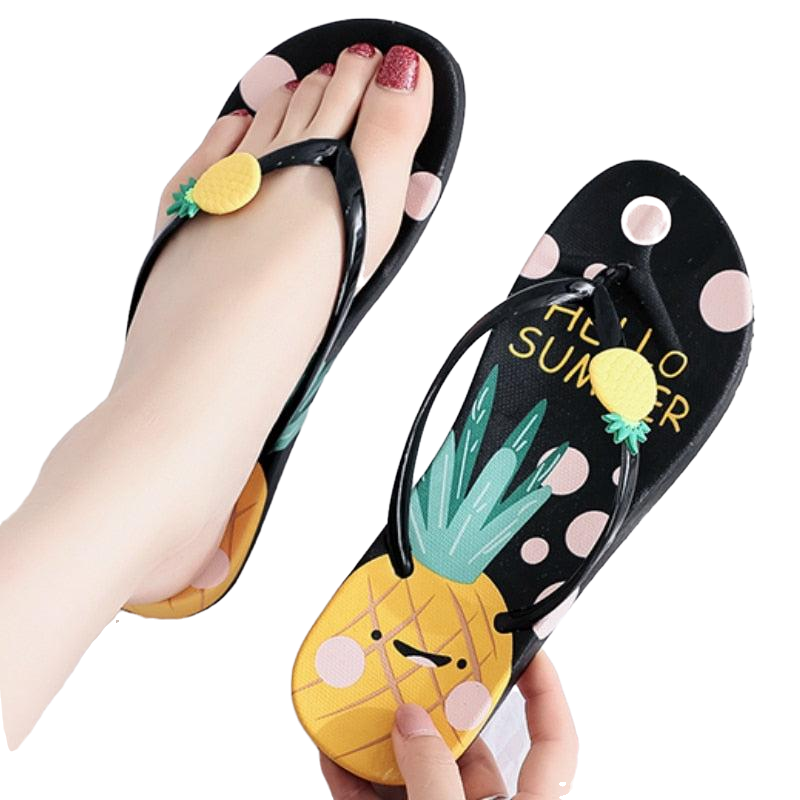 Cartoon Pineapple Strawberry Flip Flops Sandals