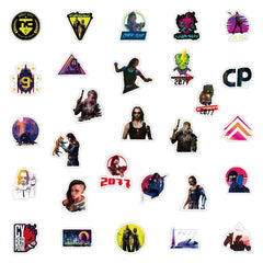 Cyberpunk City Stickers 50 pieces